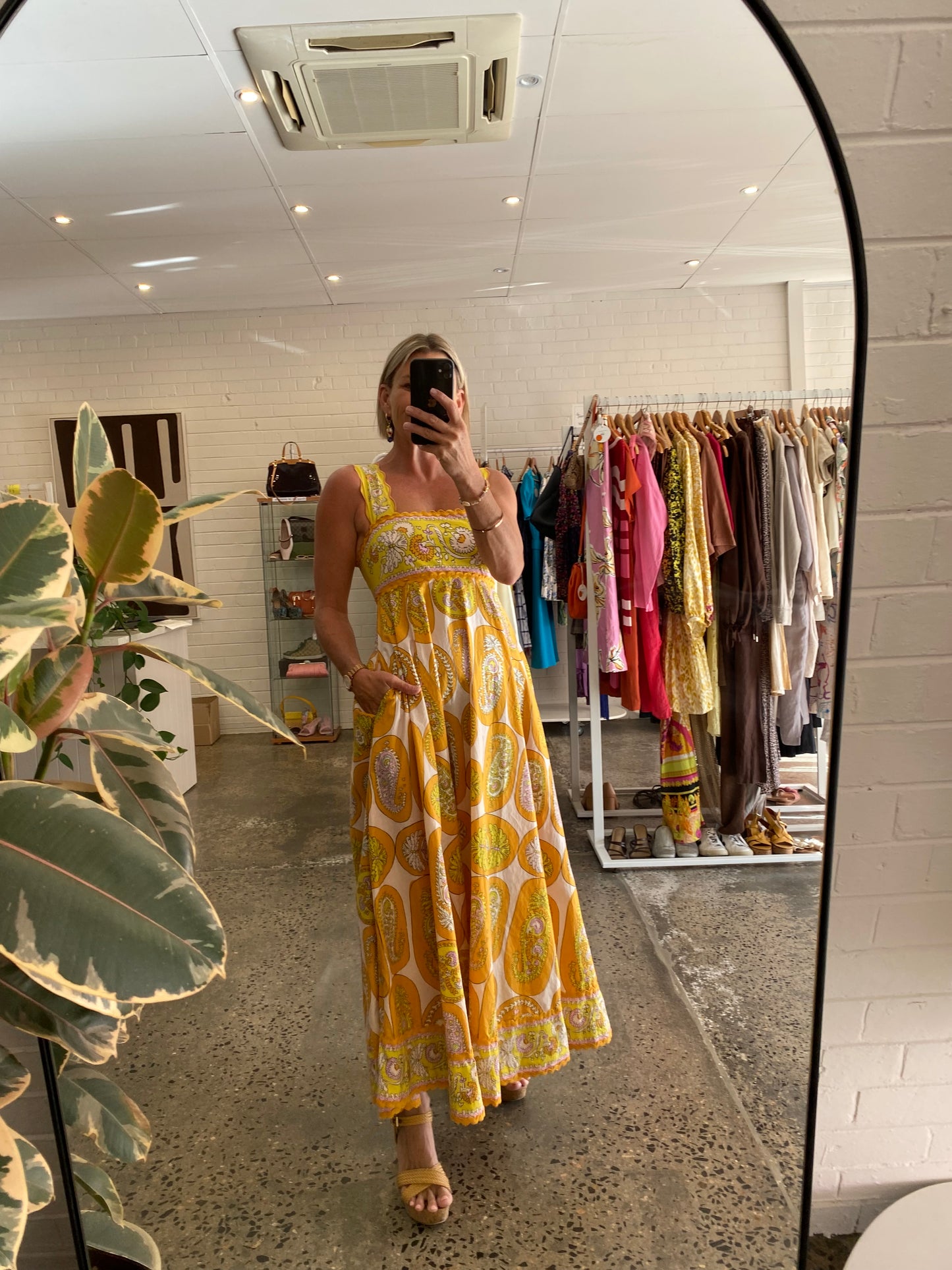 Alemais 'Diana' Orange Summer Cotton Dress - Size 8