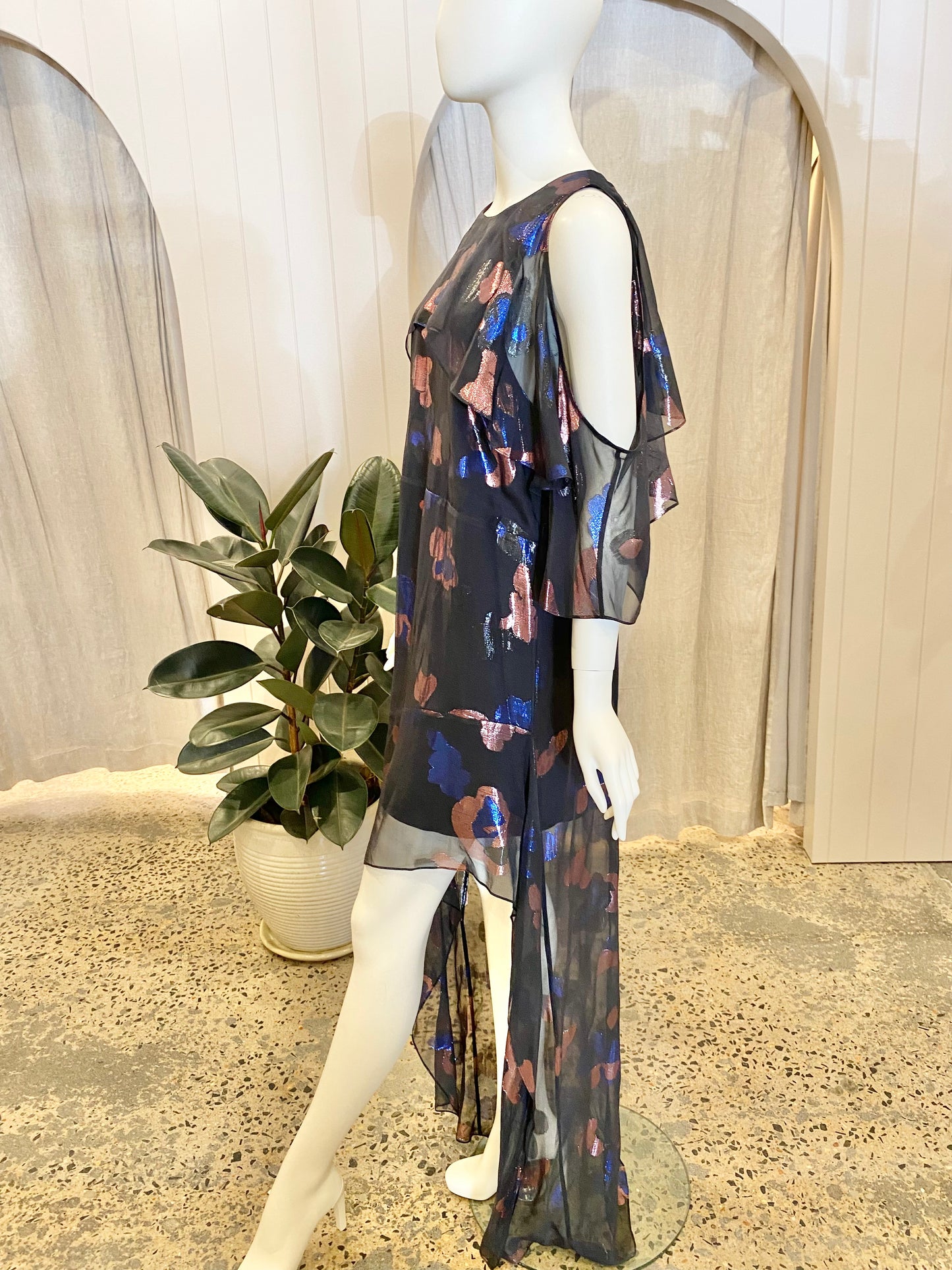 Sass & Bide Metallic Print Dress - Size 12