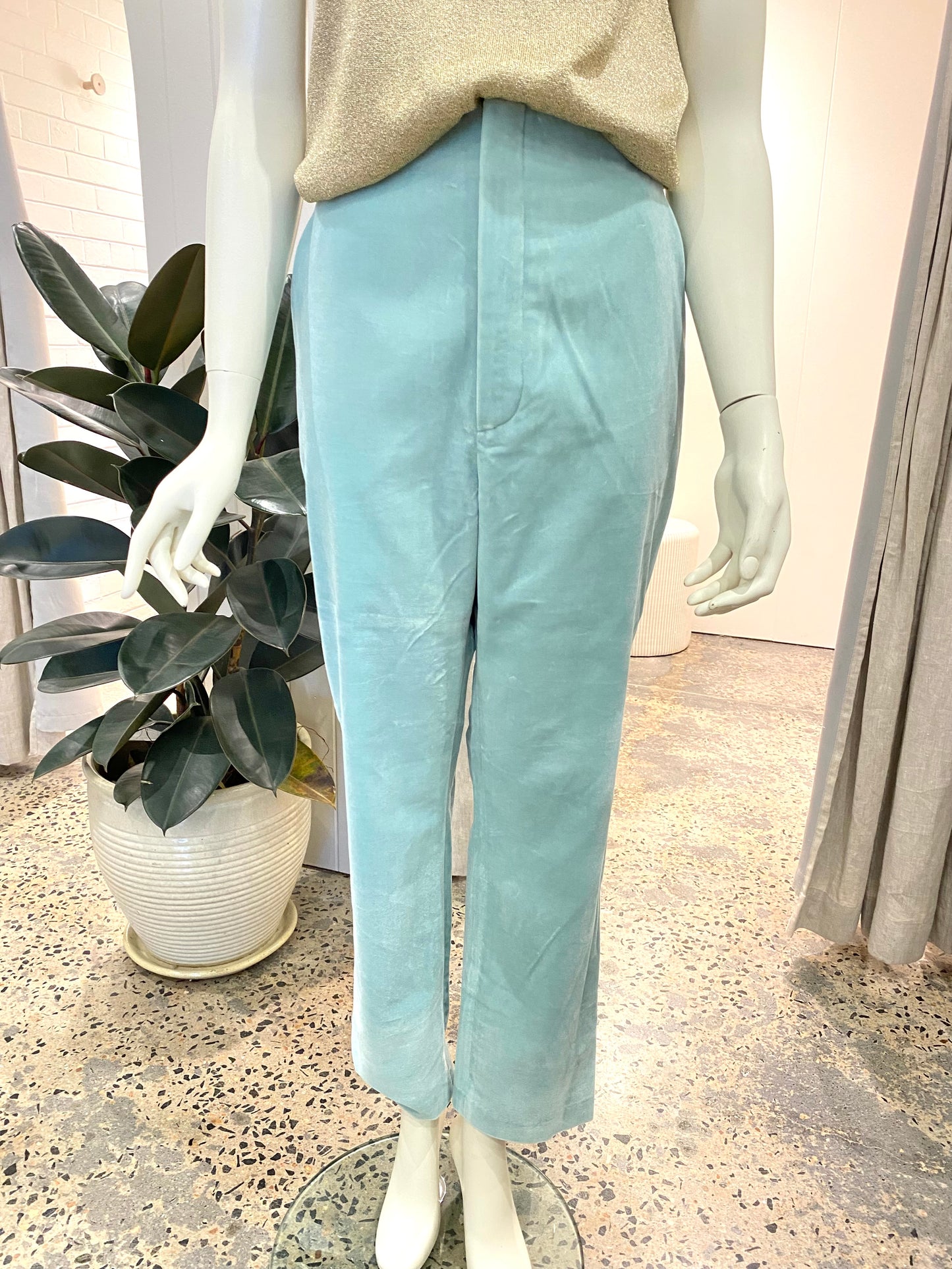 Scanlan Theodore Velvet Trousers in Mint - Size 12