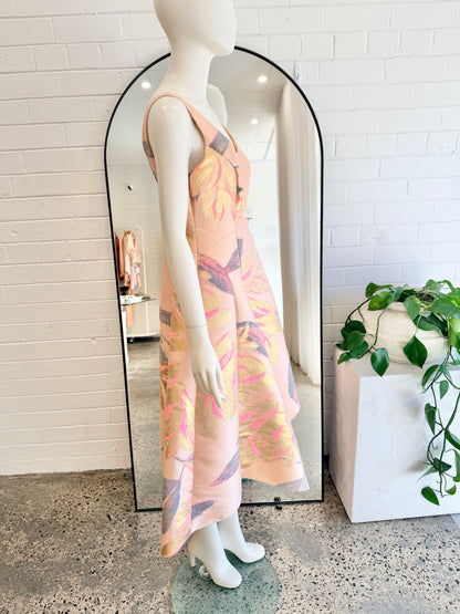 Coast Pink Rina Floral Jacquard Midi Dress - Size 12 - Pre-Loved Geelong 3