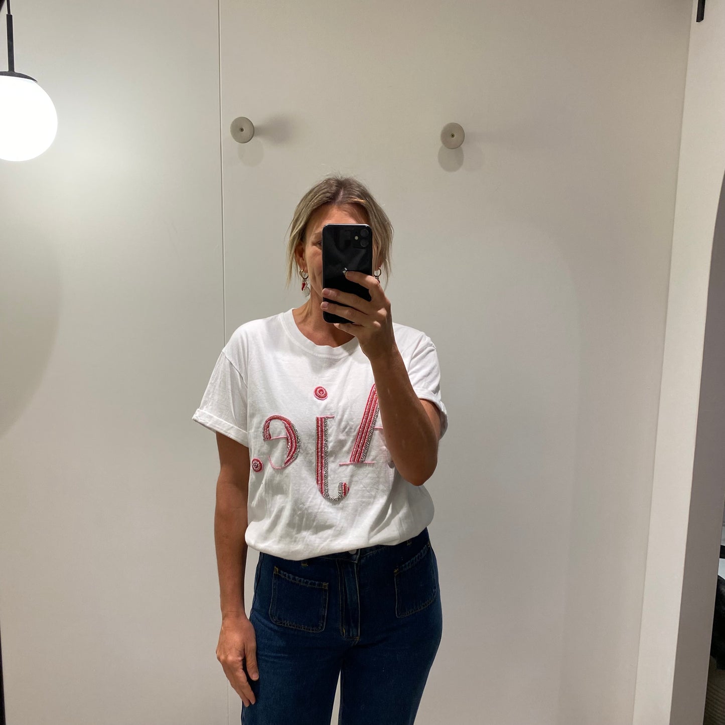 AJE Cary Embelisshed Tee - Size Small