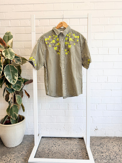 Kowtow Treetop Stripe Wildflower Shirt - Size L (12)