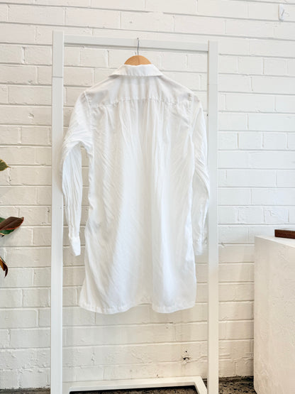 Comme Des Garcons White Ruffled Shirt - Size M (8 - 10)