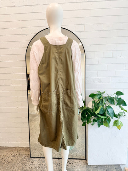 Kowtow Green Mirror Apron Dress - Size XL (14)