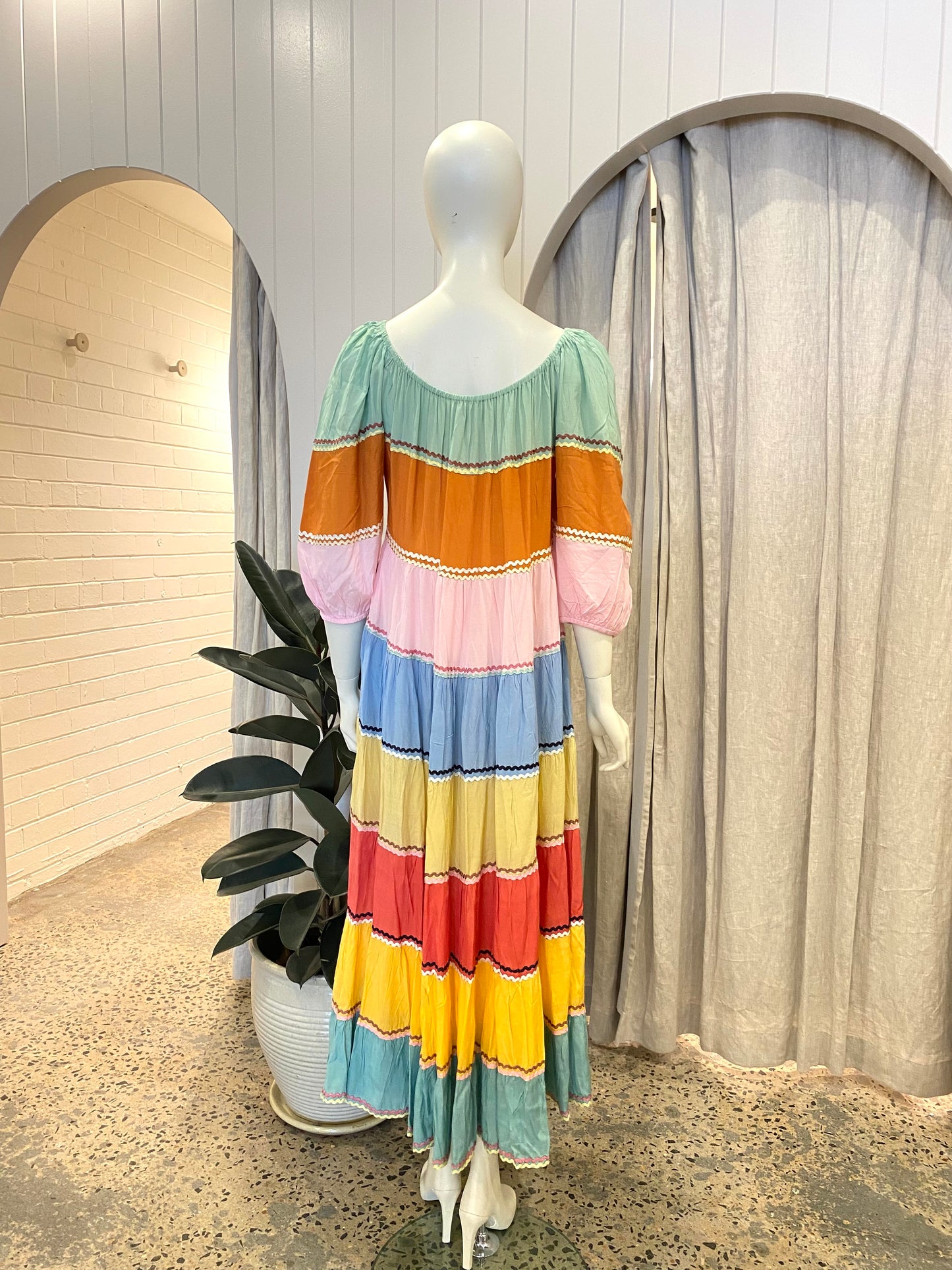 Hammock & Vine Rainbow Tiered Maxi Dress - Size 12