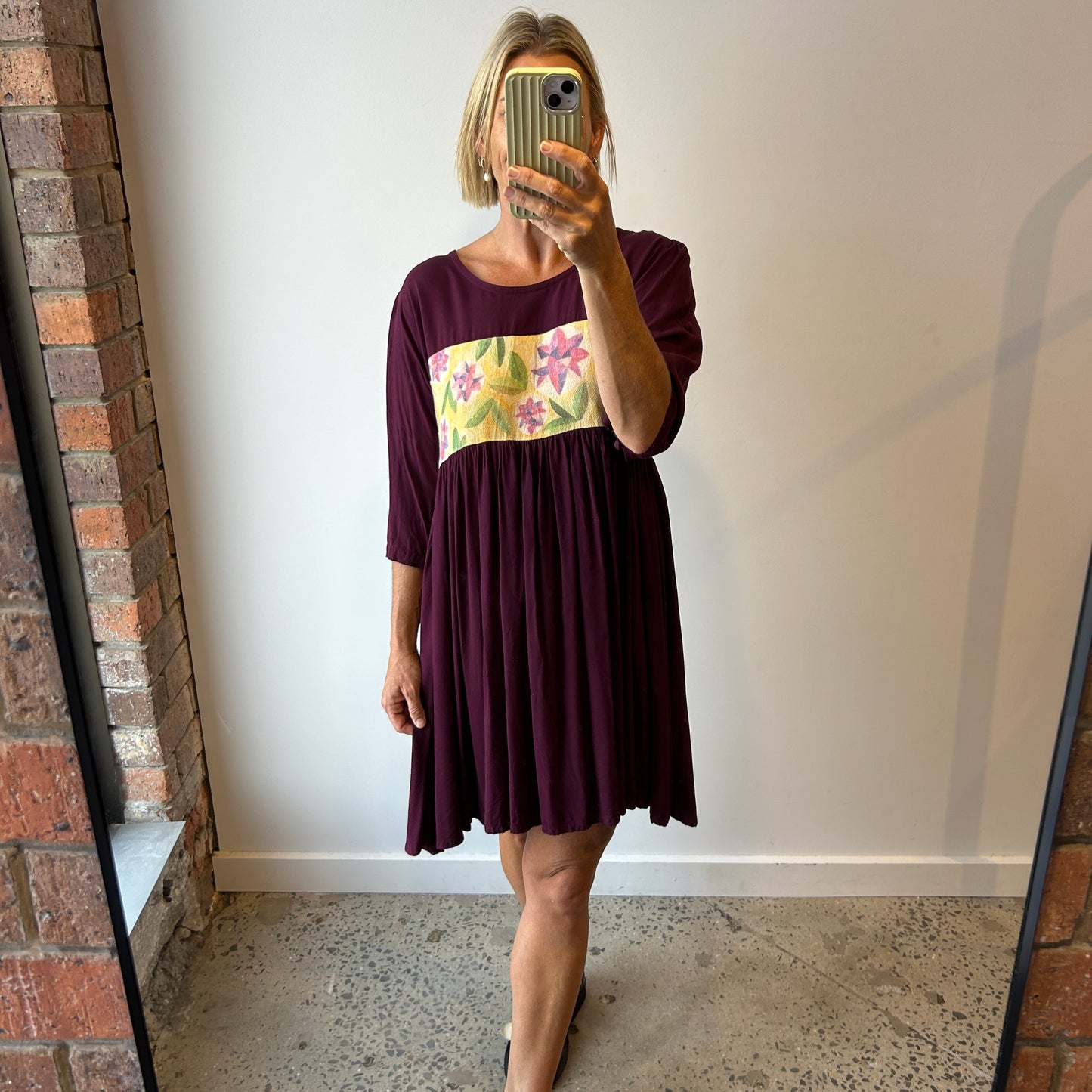 Frank & Dolly Maroon Midi Dress - Size M