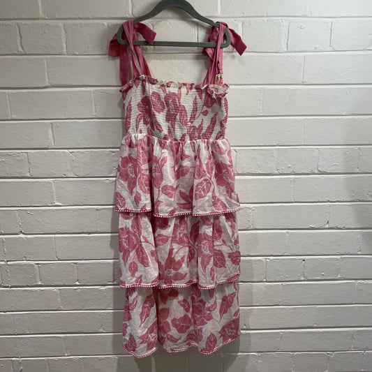 Zimmermann Kids White and Pink Floral Dress - Size 10