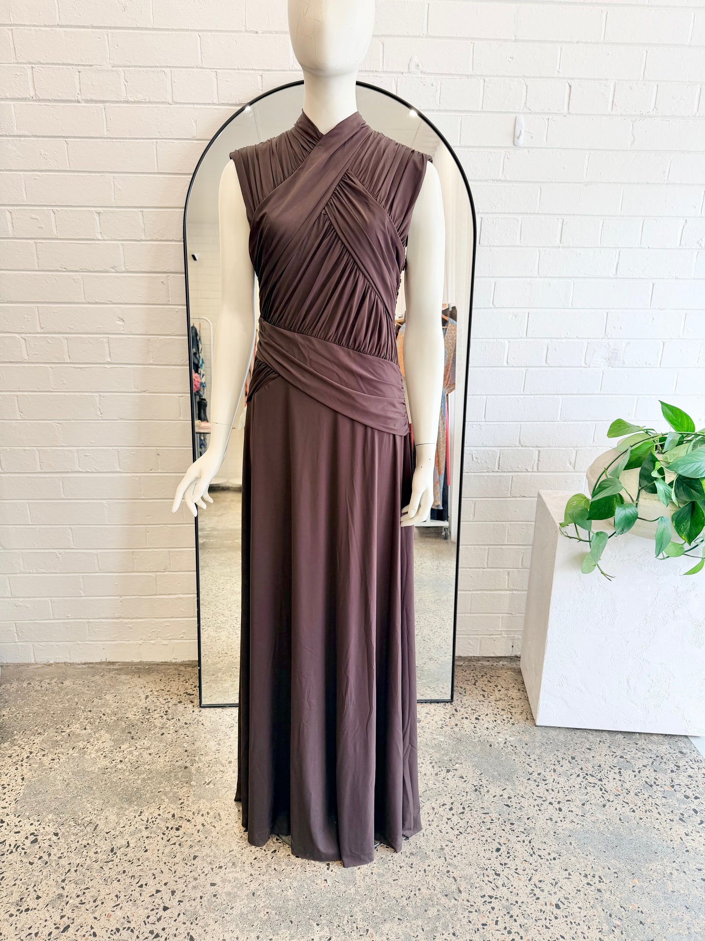 Rachel Gilbert 'Juniper' Gown in Chocolate - Size XL (14)