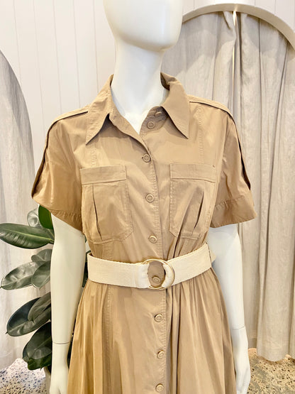 Country Road Camel Linen Midi Skirt - Size 10