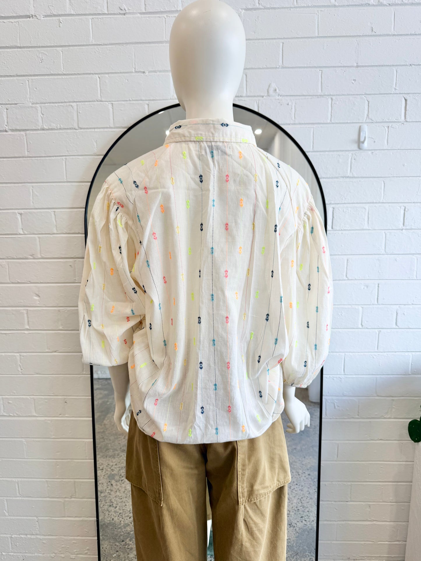 Lollys Laundy 'Heidi' Shirt in Cream - Size XL (14)