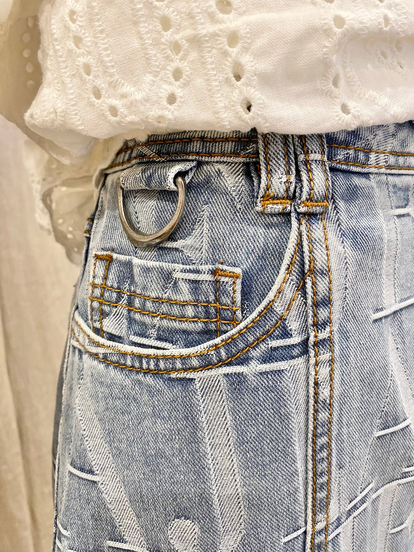 Aje Nostalgia Denim Midi Skirt - Size 10