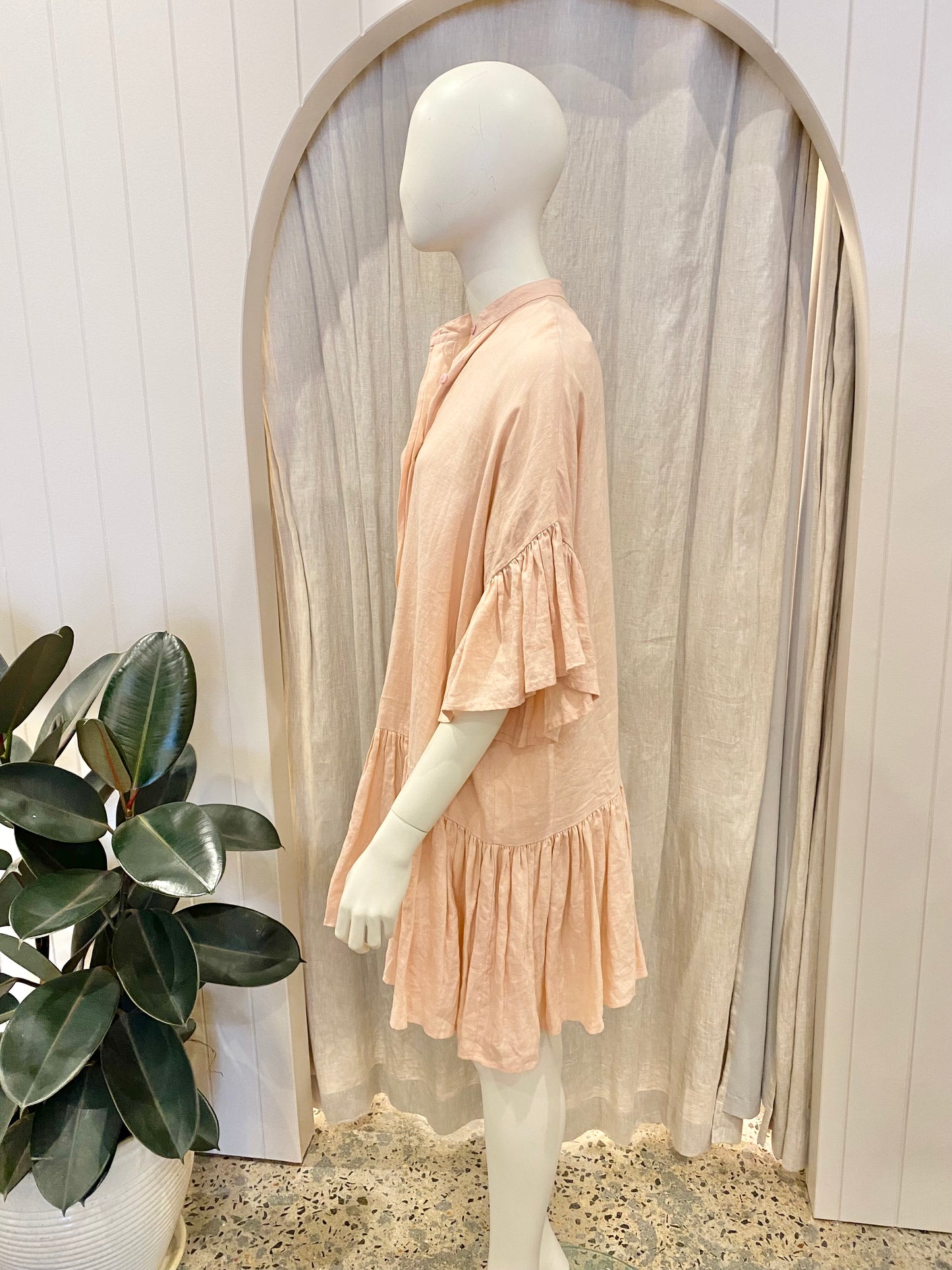 Morton Mac Tilda Dress in Blush - Size 12-14