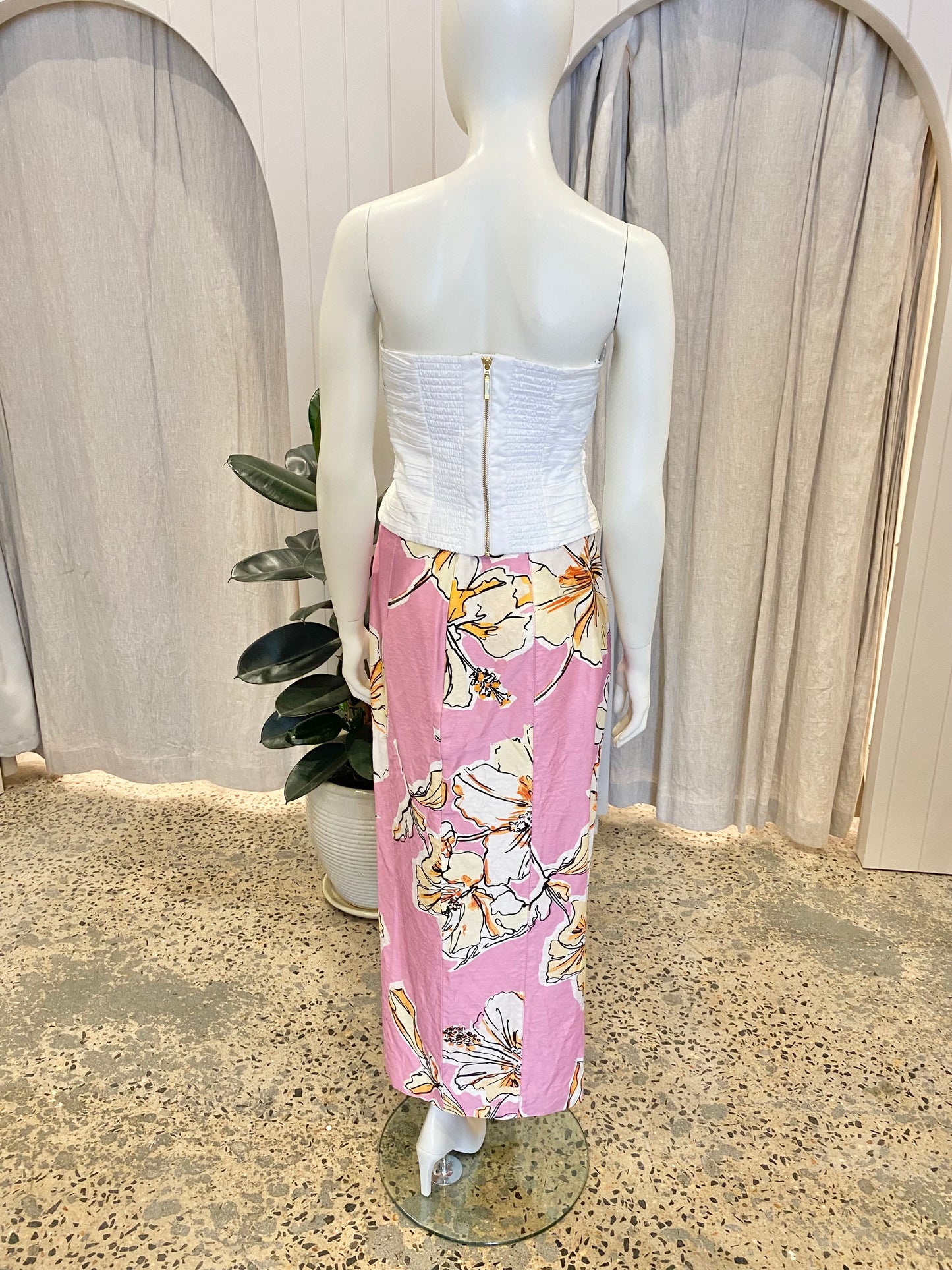 Aje Sunbeam Bustier in White - Size 10