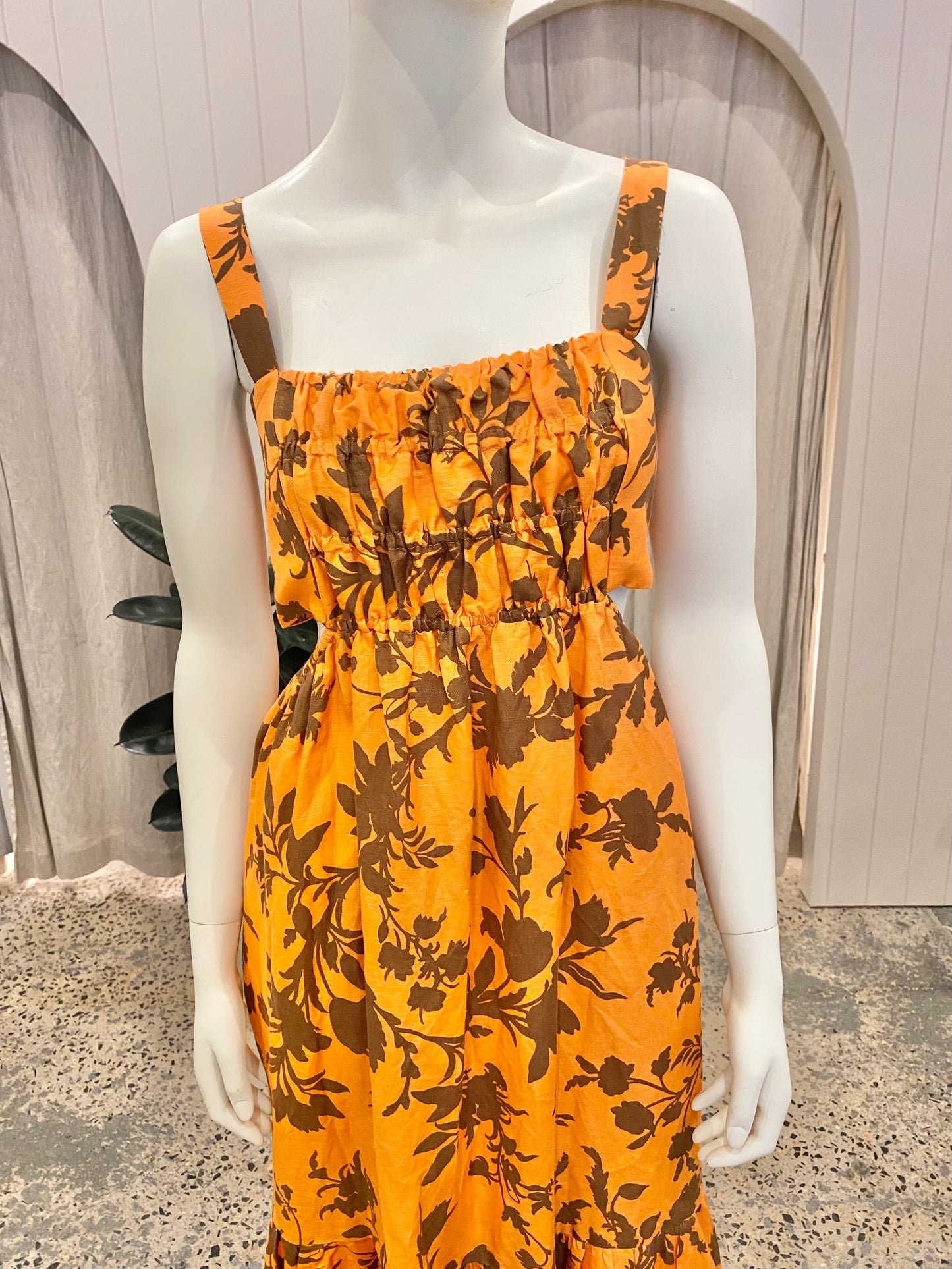 Shona Joy Cut Out Ruched Midi Dress - Size 16