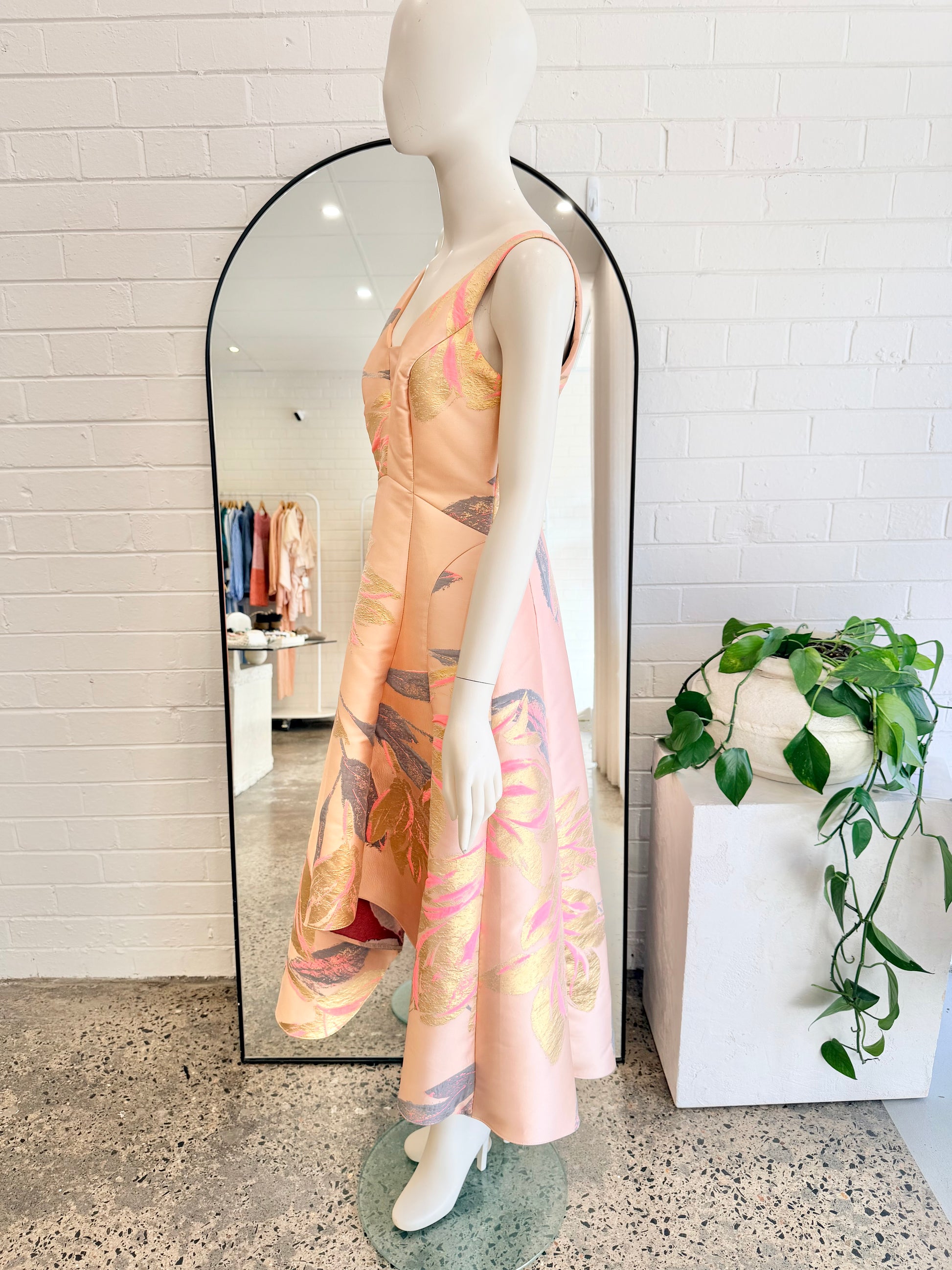 Coast Pink Rina Floral Jacquard Midi Dress - Size 12 - Pre-Loved Geelong 4