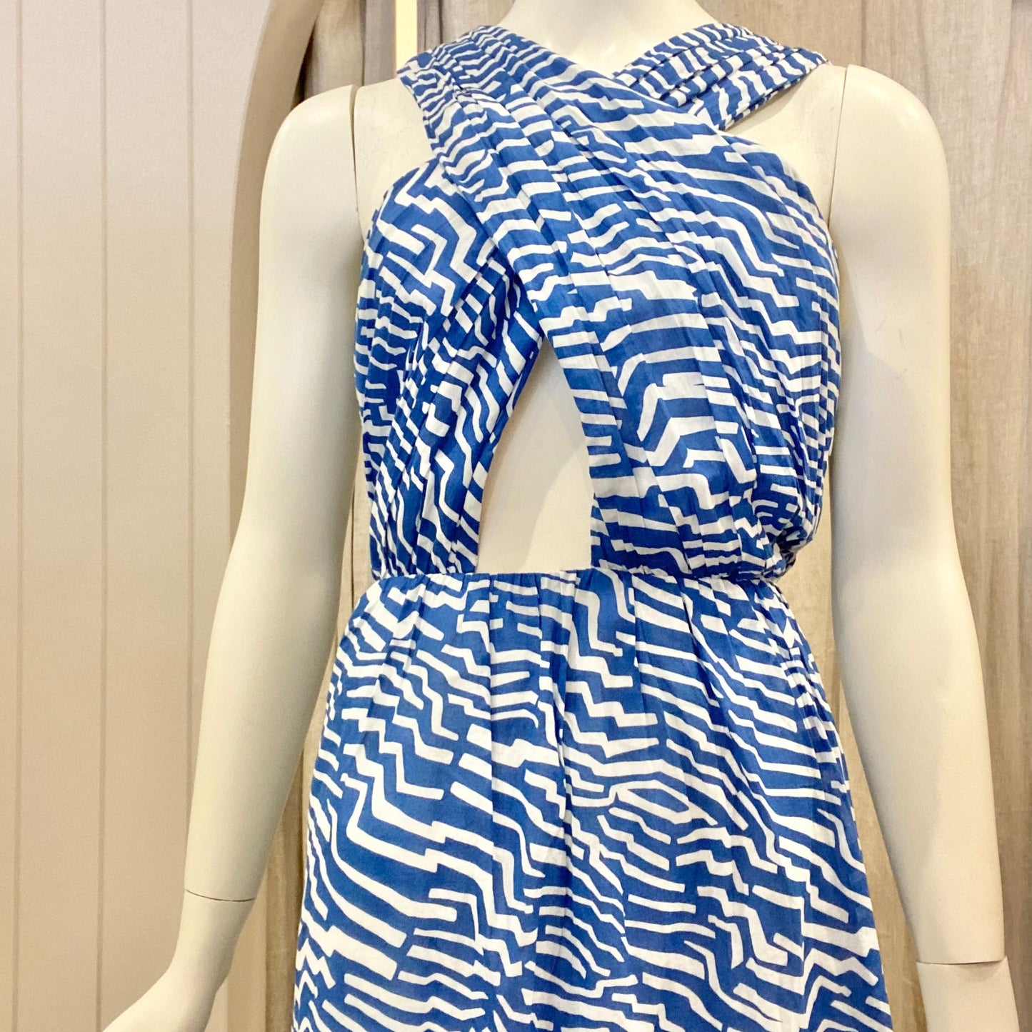Bird & Knoll Tahitian Tiger Azure Mai Dress - Size M