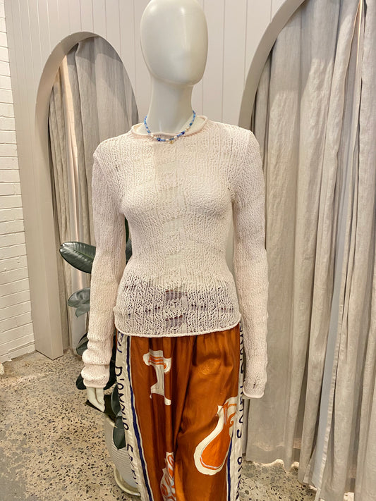 Sass and Bide Pink Laddered Lady Knit Top - Size 10