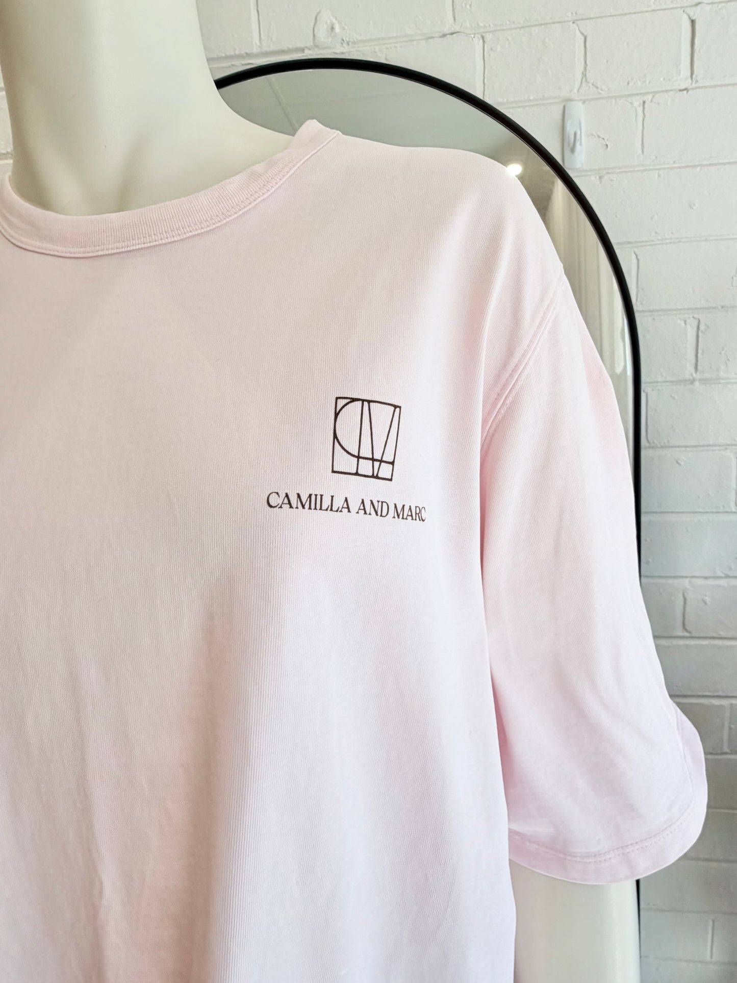 Camilla and Marc Pink Ghiberti Oversized Logo Tee - Size 10
