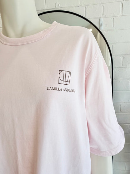 Camilla and Marc Pink Ghiberti Oversized Logo Tee - Size 10