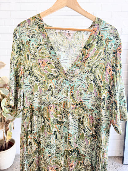 Joey The Label Paisley Midi Dress - Size 16