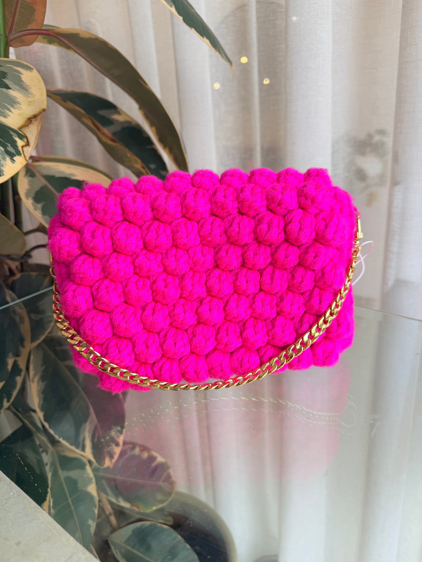Jimmy Neon Pink Crochet Shoulder Bag