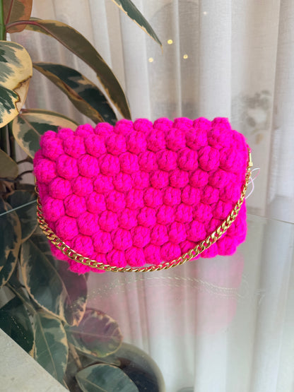 Jimmy Neon Pink Crochet Shoulder Bag