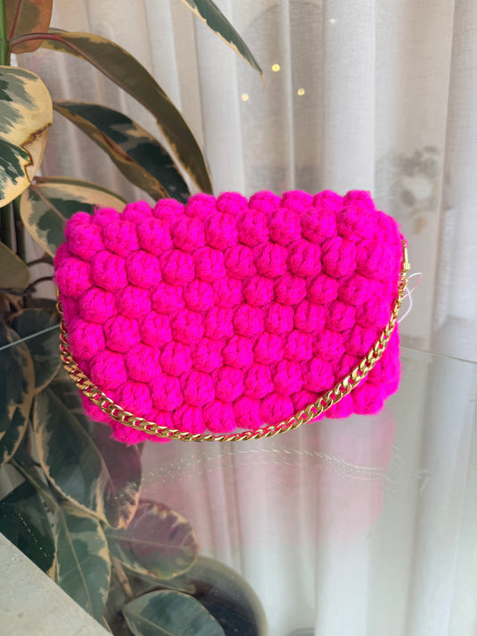 Jimmy Neon Pink Crochet Shoulder Bag
