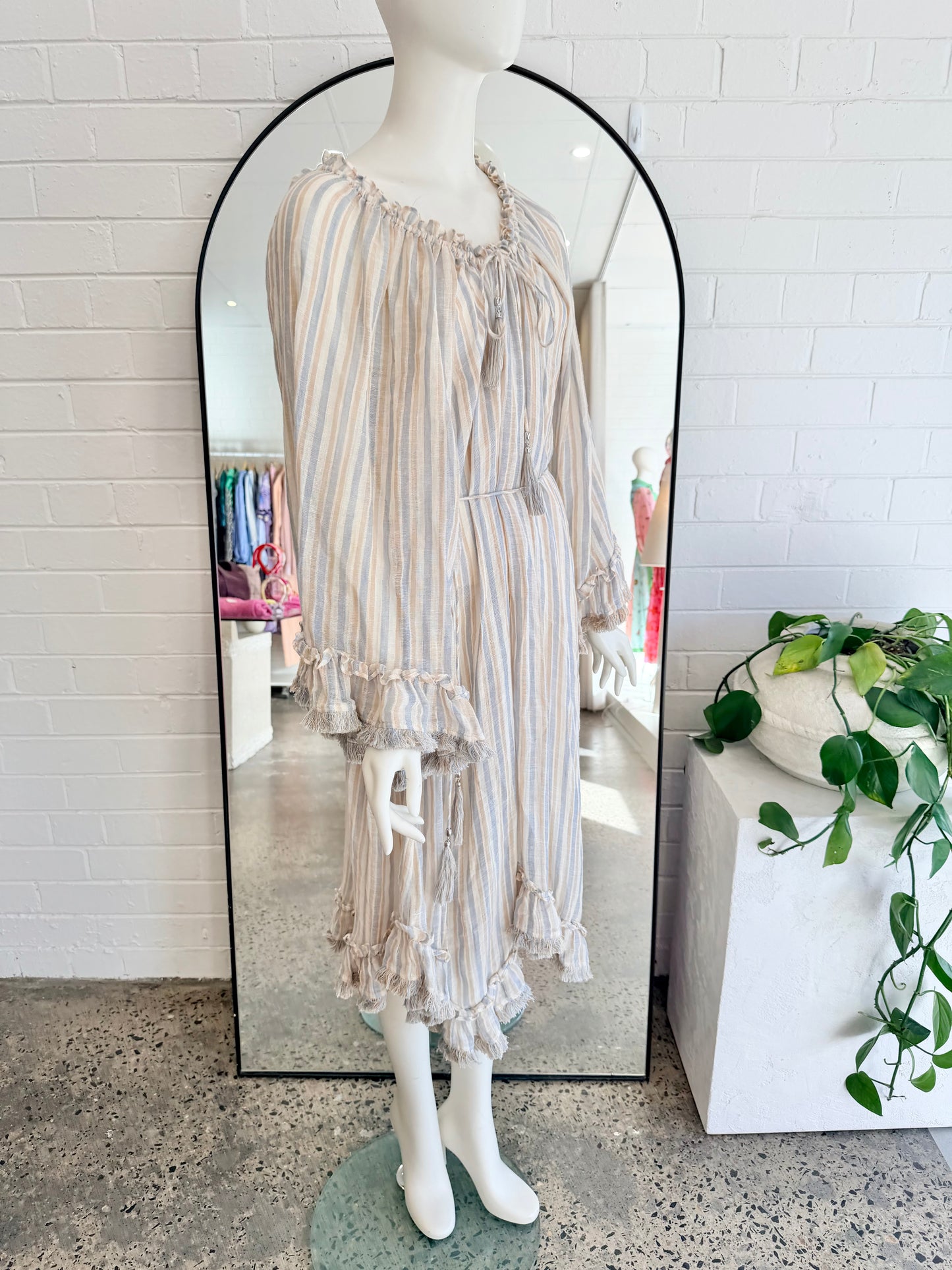 Zimmermann Meridian Flared Frill Midi Dress - Size 1 (8, oversized, up to 12)
