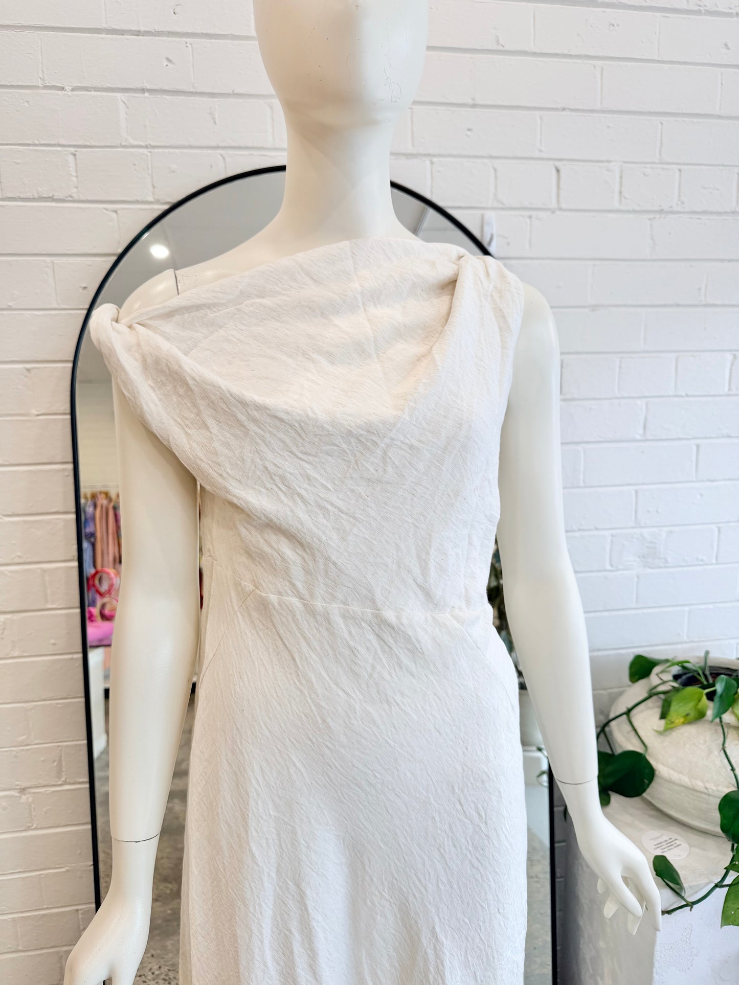 Dissh Off White Cass Midi Dress - Size 14