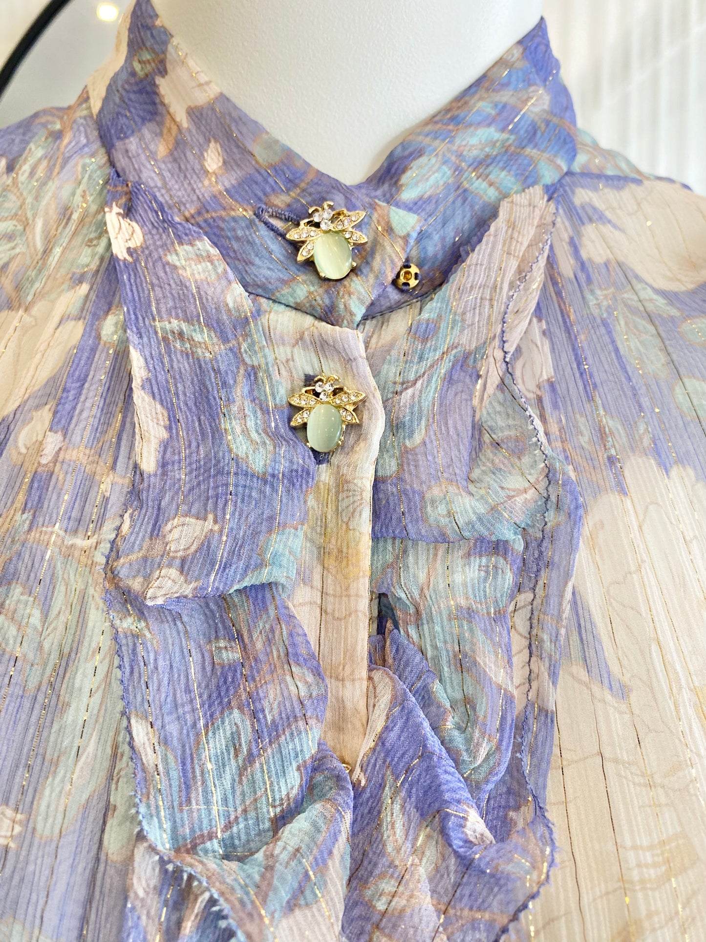 ZIMMERMANN Cosmic Ruffled Silk-Blend Voile Midi Dress - Size 2 (10-12)
