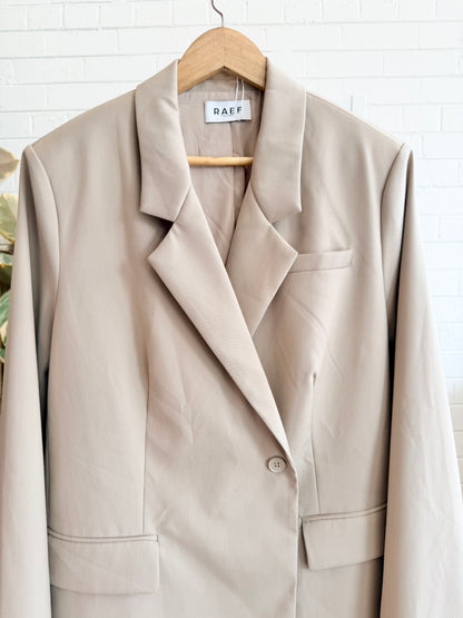 Raef Beige Oversized Blazer - Size S (10 - 12)