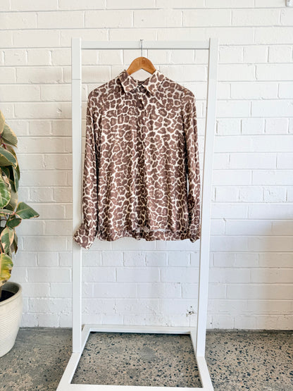 Zoe Kratzmann Brown Ocelet Ember Shirt - Size 0 (6 - 8)