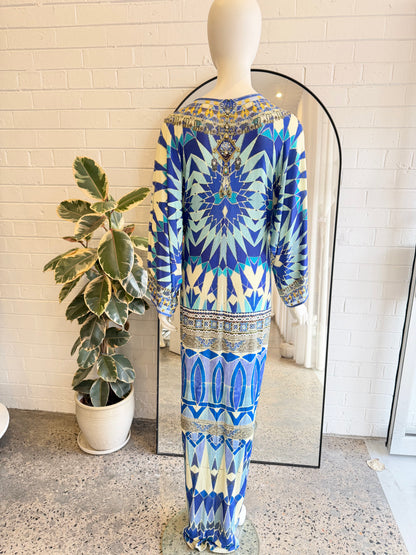 Camilla Seeing Stars Long Split Twist Front Dress - Size M (10-12)