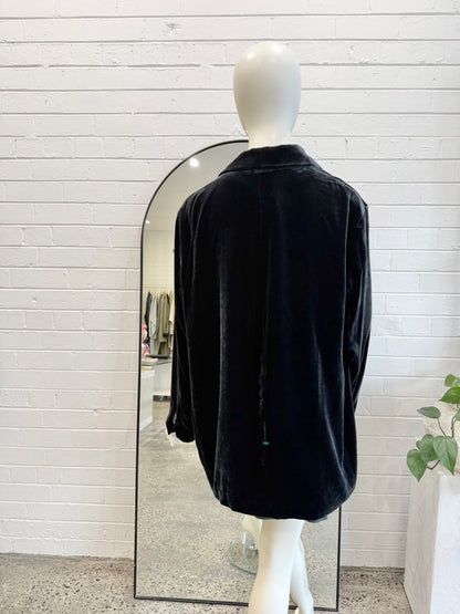 Zara Velvet Blazer in Navy - Size 14