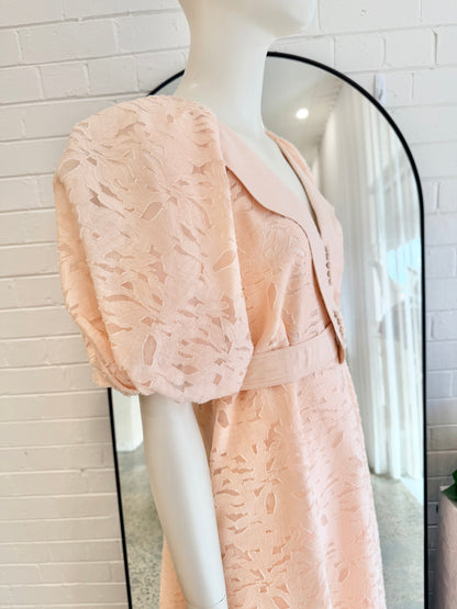 Acler Pink Floss Alfreda Midi Dress - Size 6 (au8)
