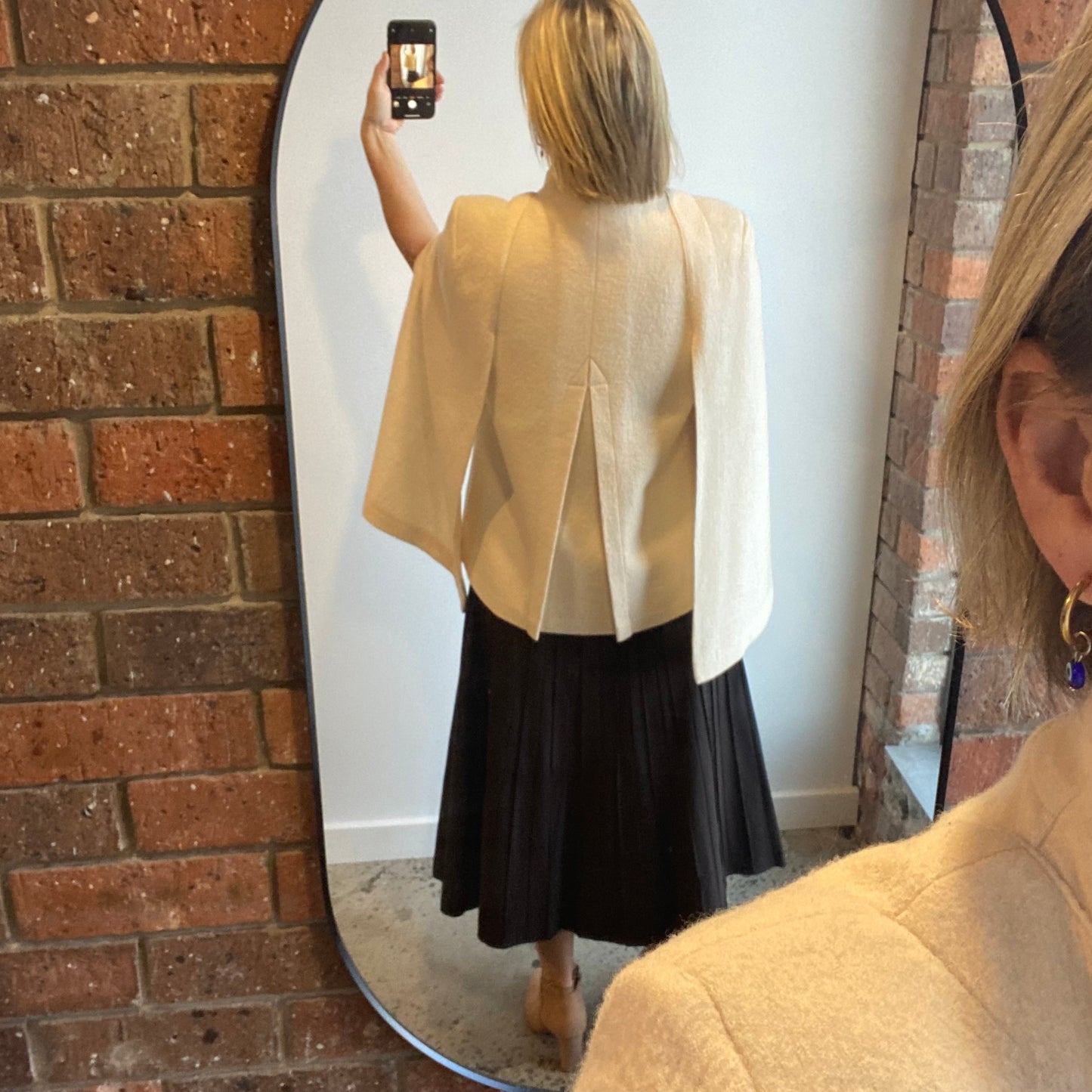 David Lawrence Cream Felt Cape - Size 12