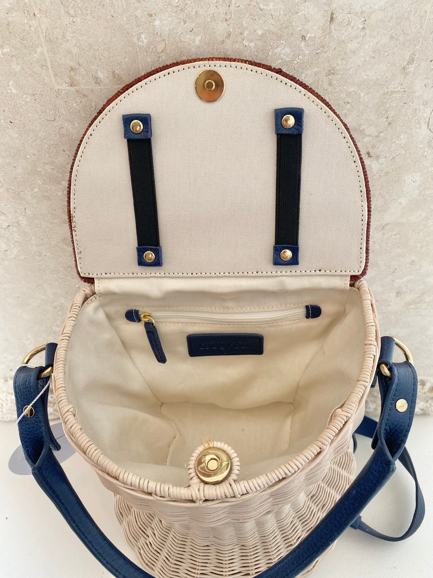 Lucy Folk Wicket Basket Backpack in Natural