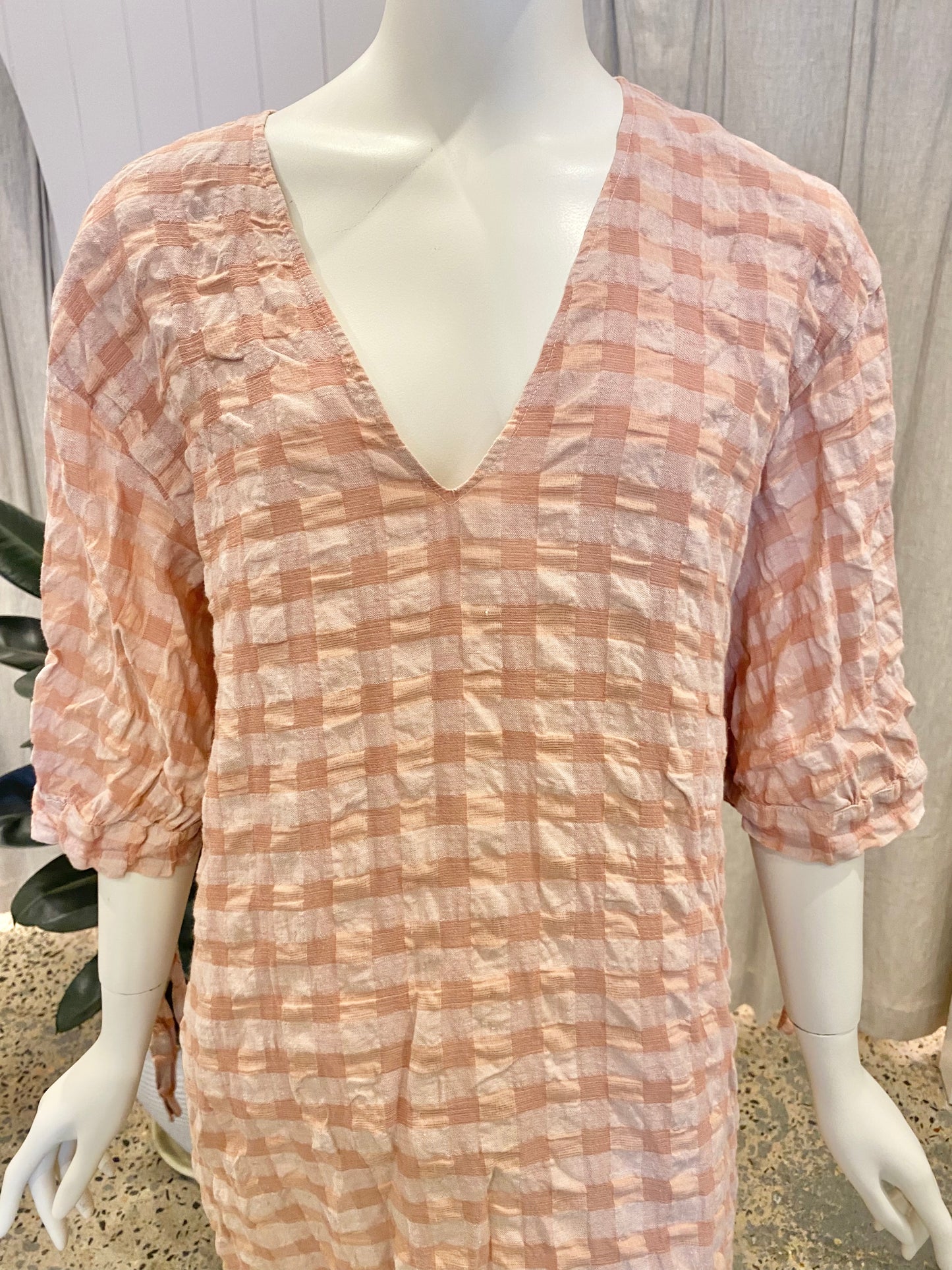 APT Gingham Mini Dress/Blouse - Size 14