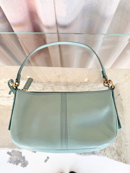 Fossil Sage Green Jolie Leather Baguette Bag