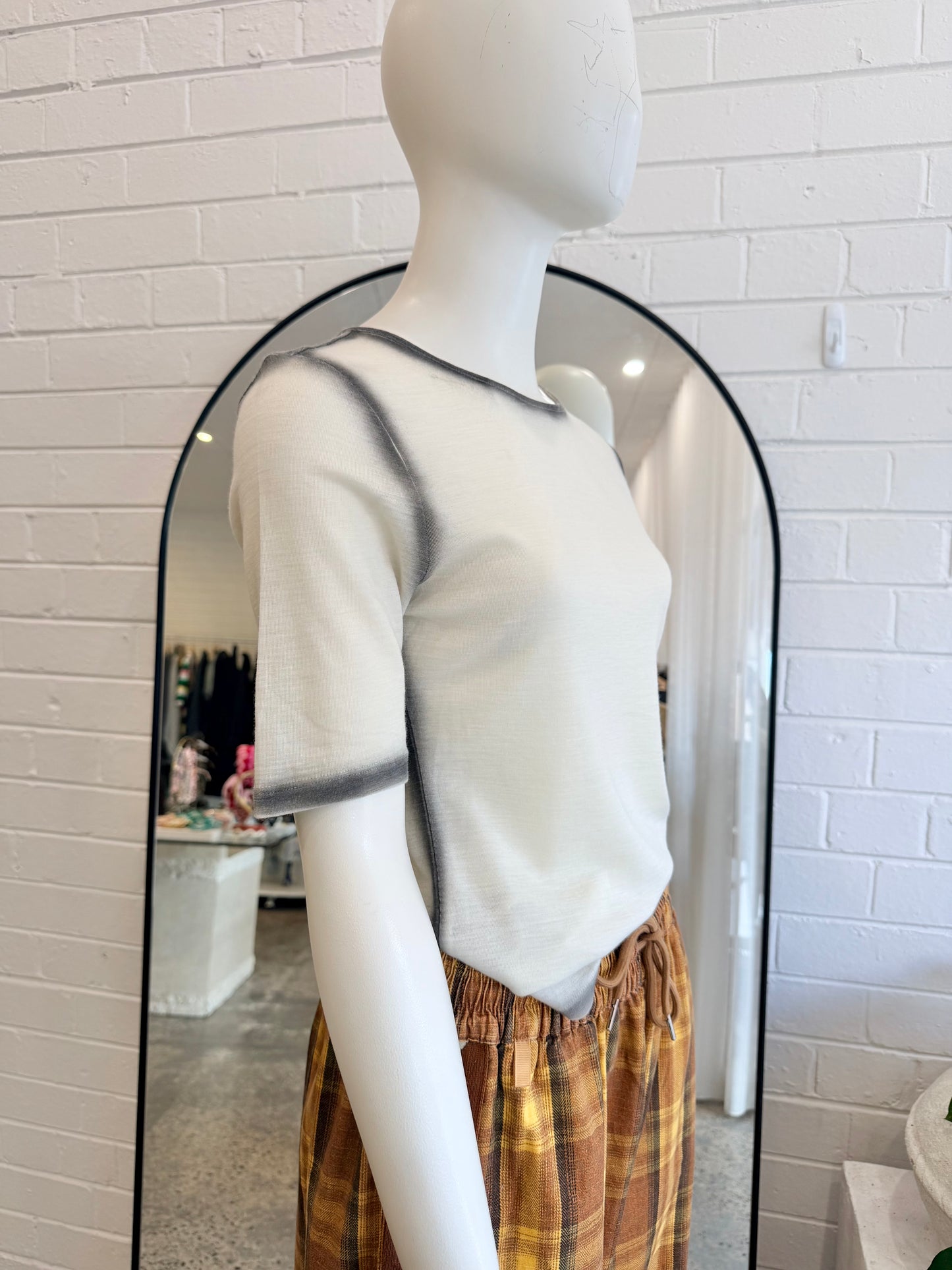 Vrg Grl Sheer Dip Dye Wool Tee - Size 14
