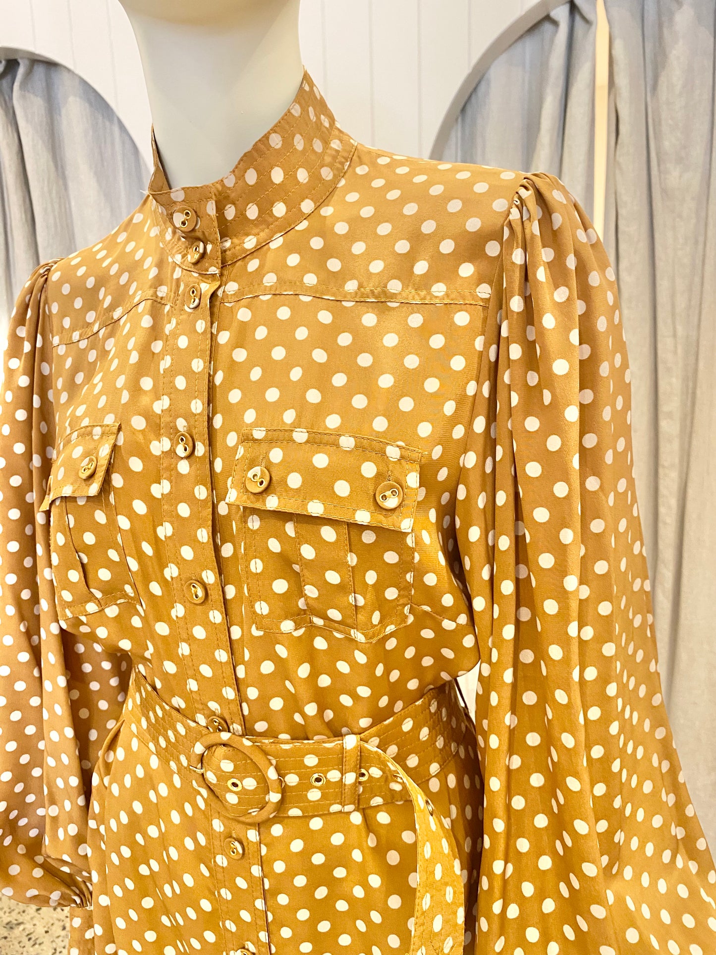 Zimmermann Polka Dot Silk Shirtdress - Size 3 (12-14)