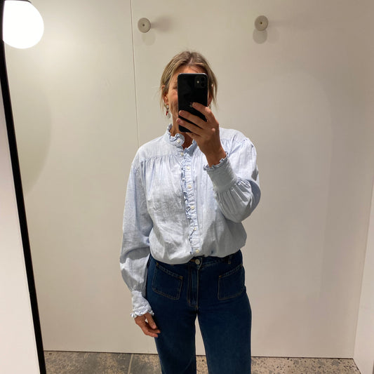 Scotch & Soda Ruffle Placket Pleated Shirt - Size 10