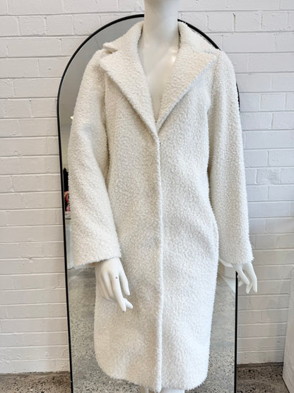 Karen Walker (Hi There) Boucle Coat in Ivory - Size 10