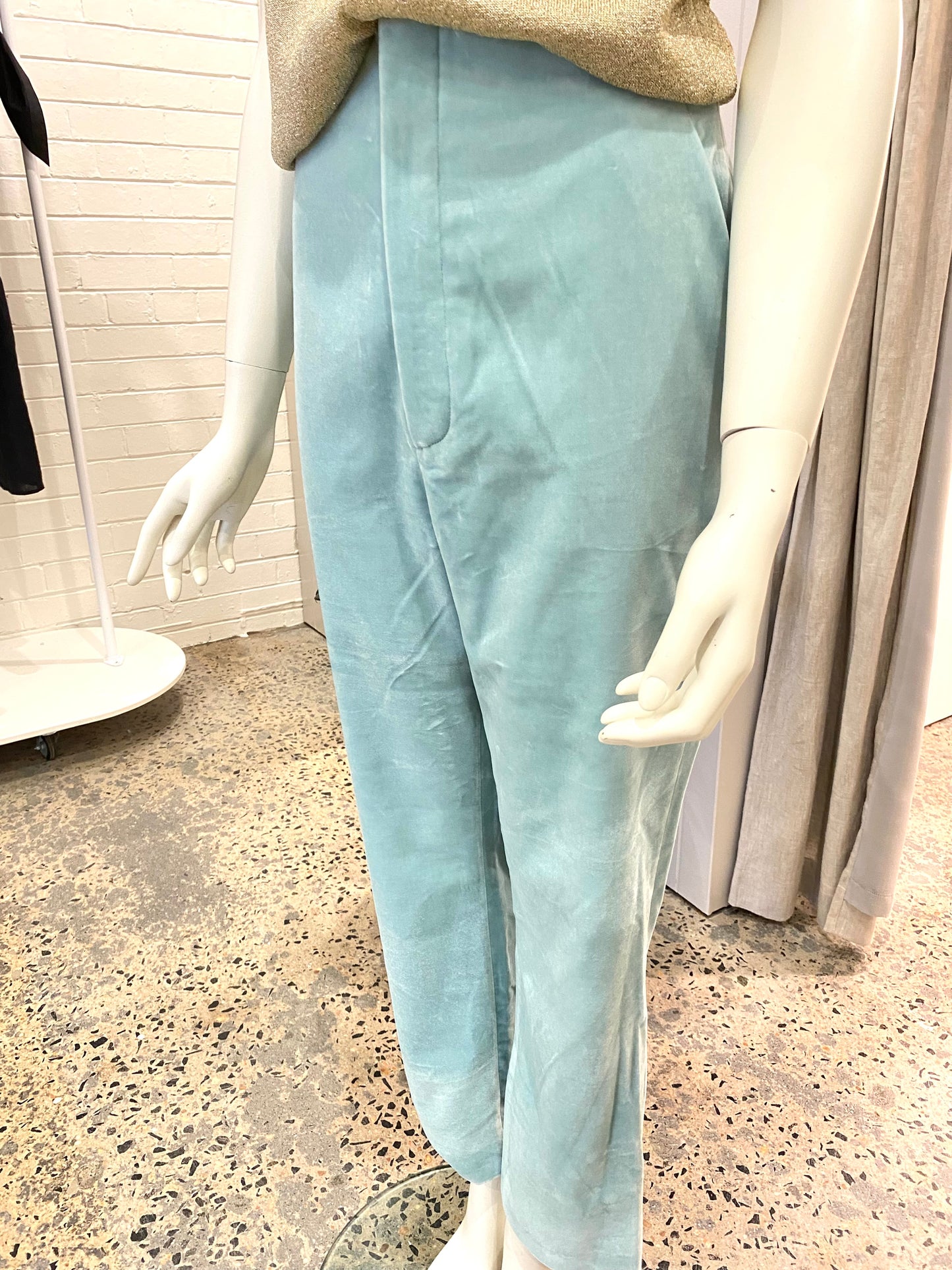 Scanlan Theodore Velvet Trousers in Mint - Size 12