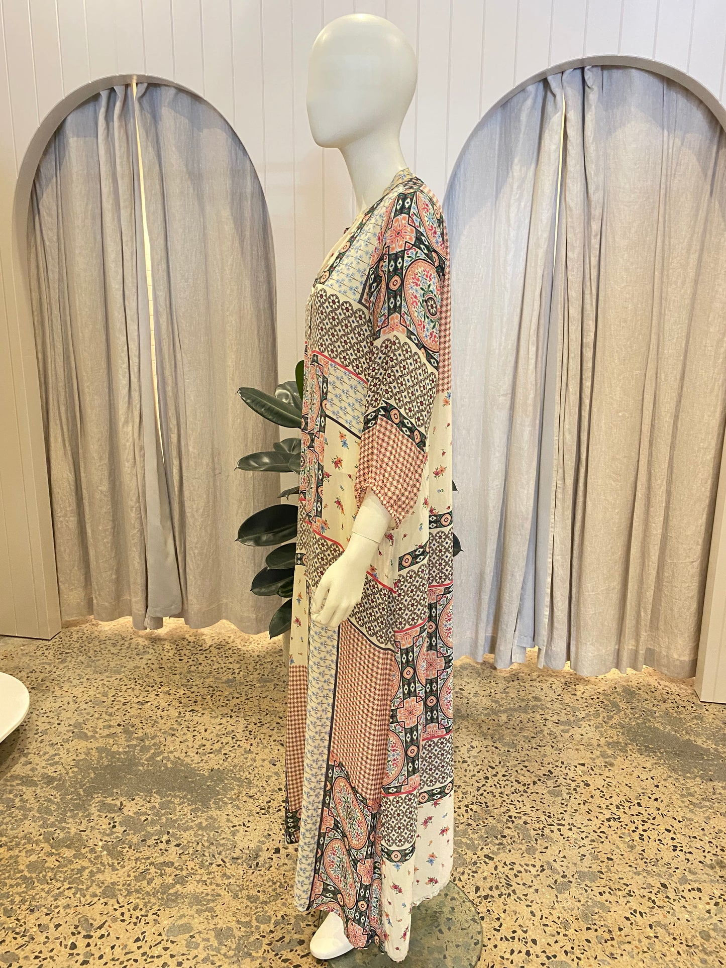 Johnny Was Iris Silk Kaftan Dress - Size M (10/12)