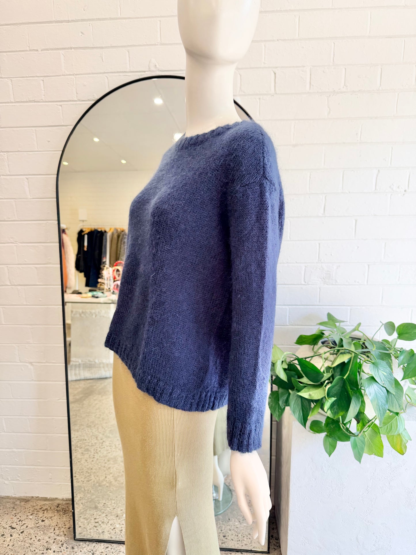 Gorman Mohair Knit Sweater in Navy - Size 8
