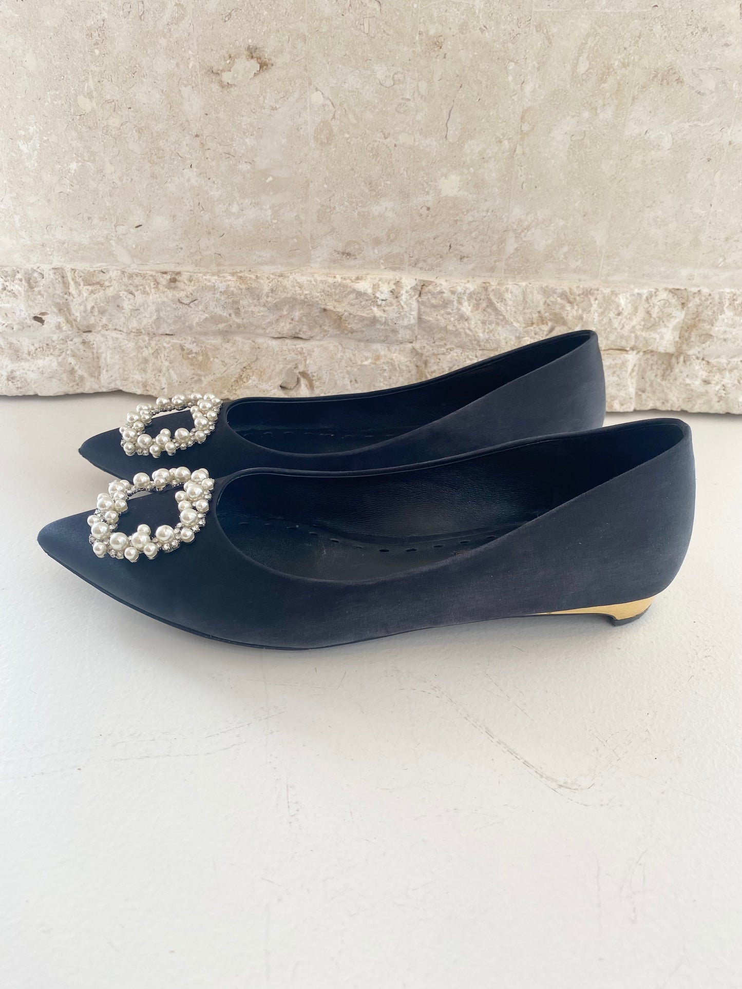 Rupert Sanderson Embelished Ballet Flats - Size 38