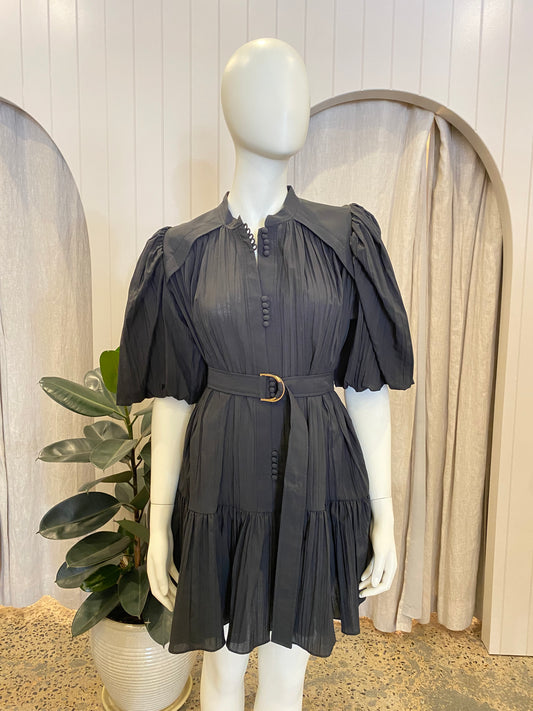 Acler Black Cardine Mini Dress - Size 12