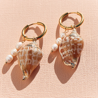 Kingston Shell Huggie Hoop Earrings