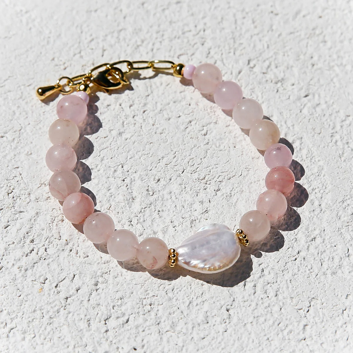Kingston Rose Quartz Pearl Bracelet